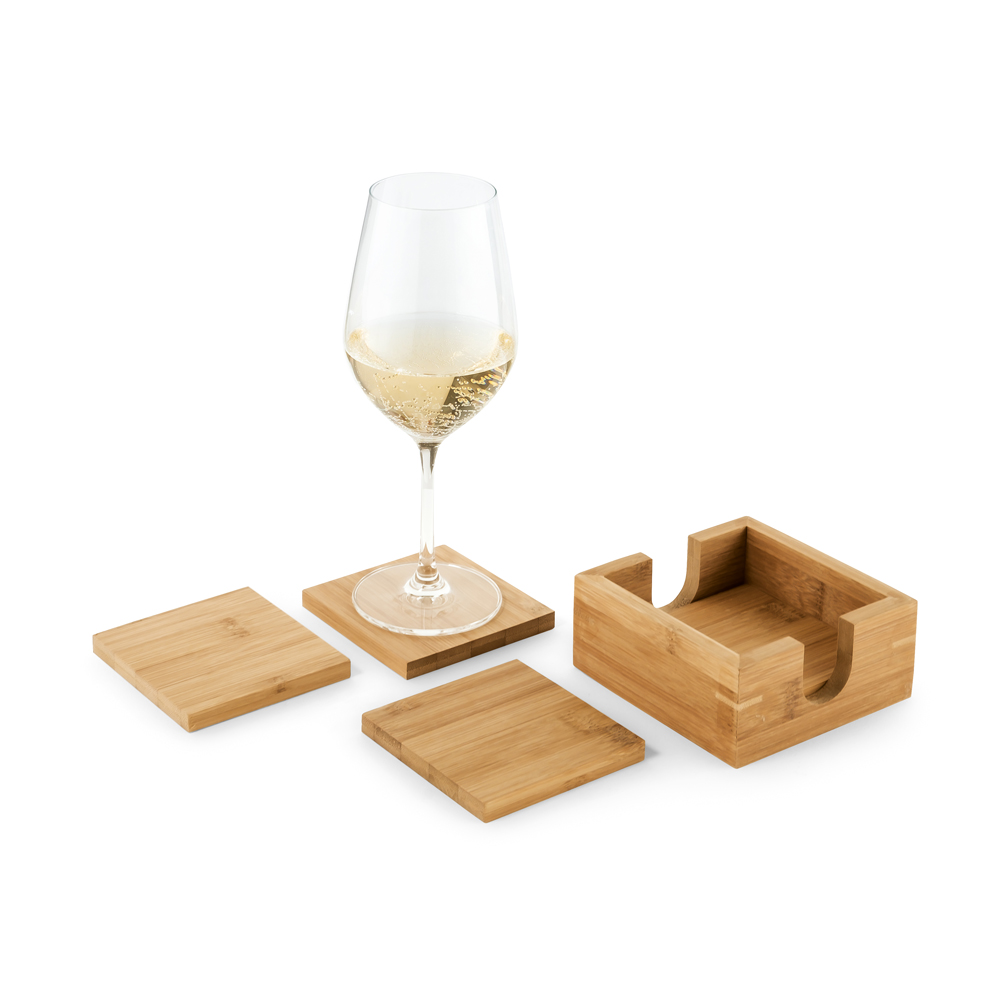 GAUTHIER. Kit de 4 porta copos em bambu